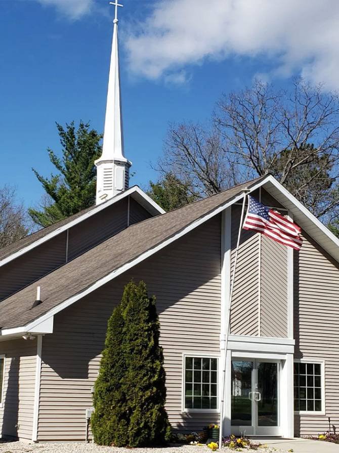 Outside view of Hope Baptist Church in Harrison, MI